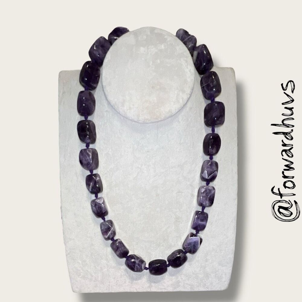 Hand-Knotted Chunky Amethyst Bead Necklace